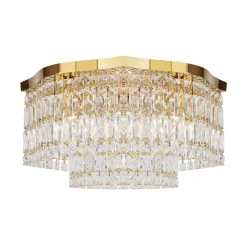 Deckenlampe Metall E14 45 cm breit in Gold rund INGA