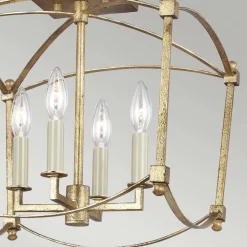 Deckenlampe Metall E14 36,5 cm breit in Antikgold