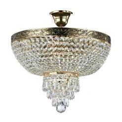 Deckenlampe Metall E27 D: 40 cm rund in Gold antik PAUL