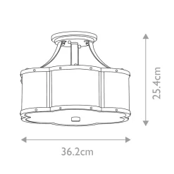 Deckenlampe Metall E27 in Schwarz-Messing XENIA