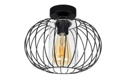 Deckenlampe Metall E27 rund Ø25 cm Schwarz Retro Design