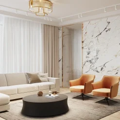 Deckenlampe Metall Glas Ø 65 cm in Gold E14 rund KLARA