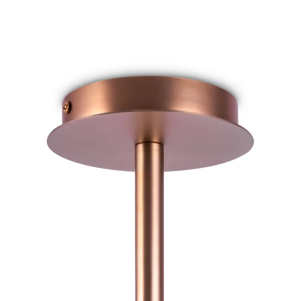 Deckenlampe Metall Glas E14 96 cm breit in Messing Weiß