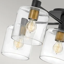 Deckenlampe Metall Glas E27 80,8 cm breit Vintage KAIRO