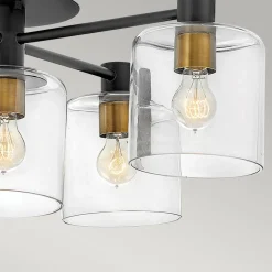 Deckenlampe Metall Glas E27 80,8 cm breit Vintage KAIRO