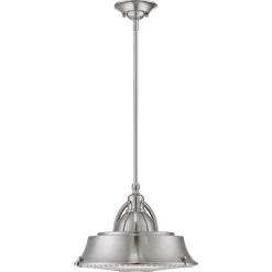 Deckenlampe Metall Glas in Nickel Industrie Design E27