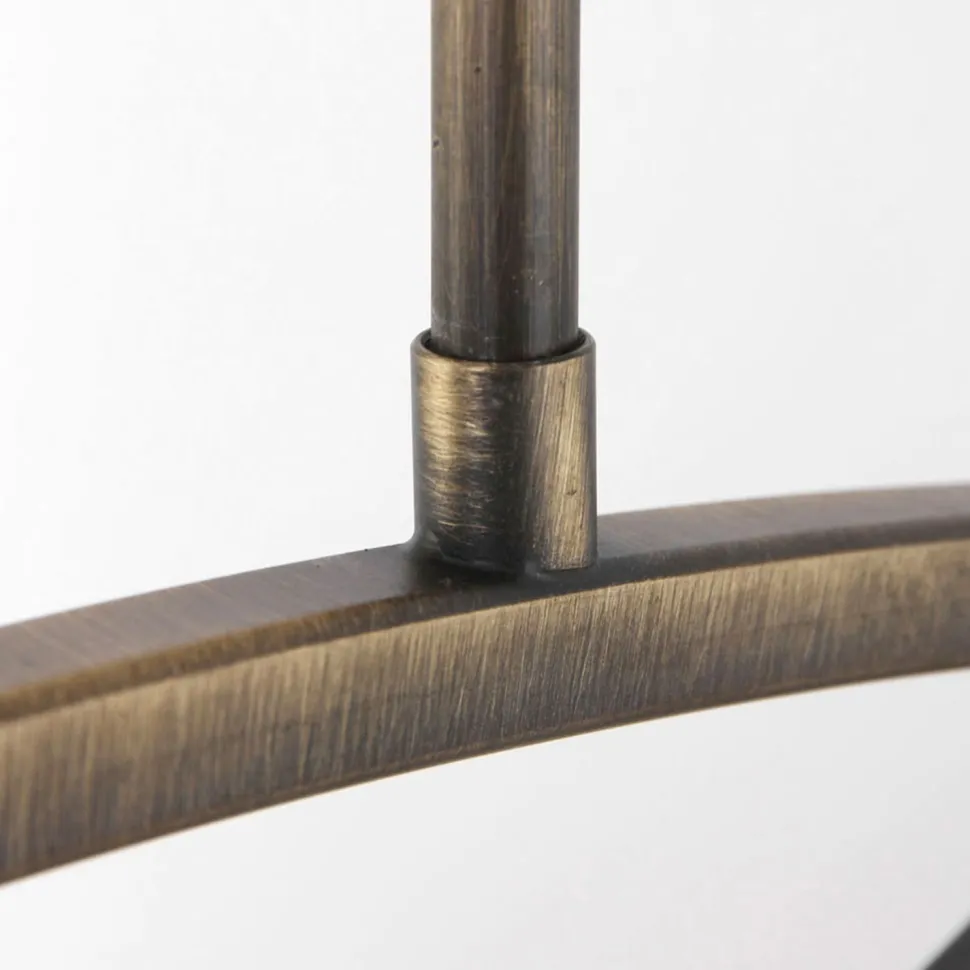 Deckenlampe Metall Glas in Bronze Creme 112 cm blendarm