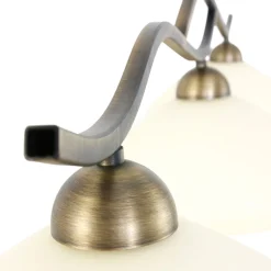 Deckenlampe Metall Glas in Bronze Creme 112 cm blendarm