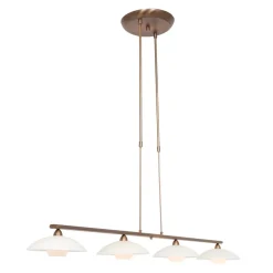 Deckenlampe Metall Glas in Bronze Creme inkl. G9 4-flmg