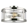Deckenlampe Metall Glas in Nickel rund innen FLOR