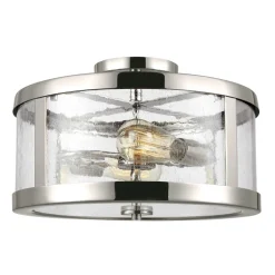 Deckenlampe Metall Glas in Nickel rund innen FLOR