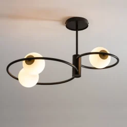 Deckenlampe Metall Glas Kugel Ø12 cm rund G9 3-flammig