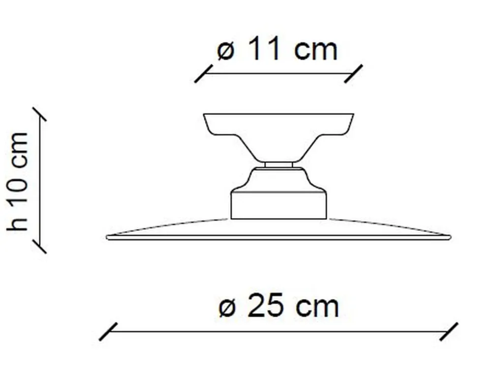 Deckenlampe Metall Keramik E27 Ø 25 cm Weiß Schwarz
