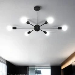 Deckenlampe Metall Retro 86,5 cm länglich 6-flammig