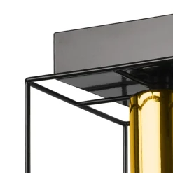 Deckenlampe Metall Schwarz Gold 3-flammig E27 50 cm lang