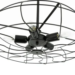 Deckenlampe Metall Schwarz Ø 56 cm 5x E27 Retro