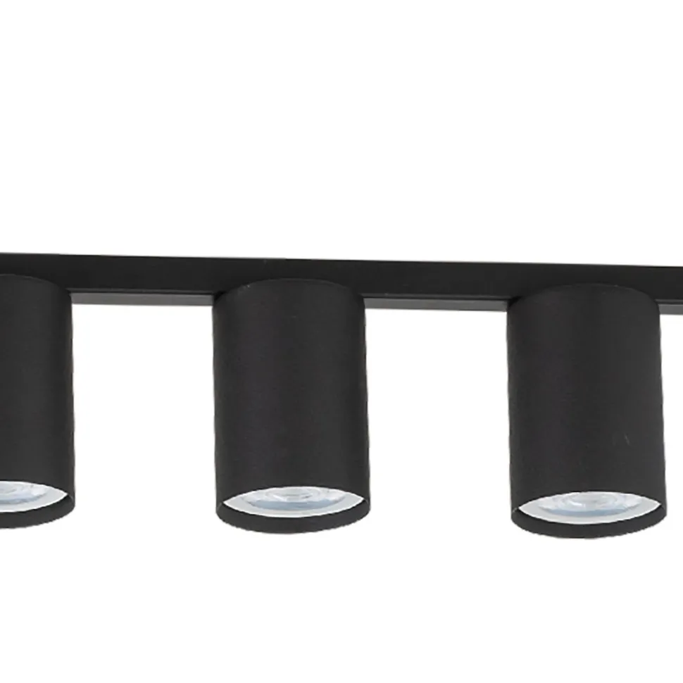 Deckenlampe Metall Schwarz lang 100 cm flach 4-flammig