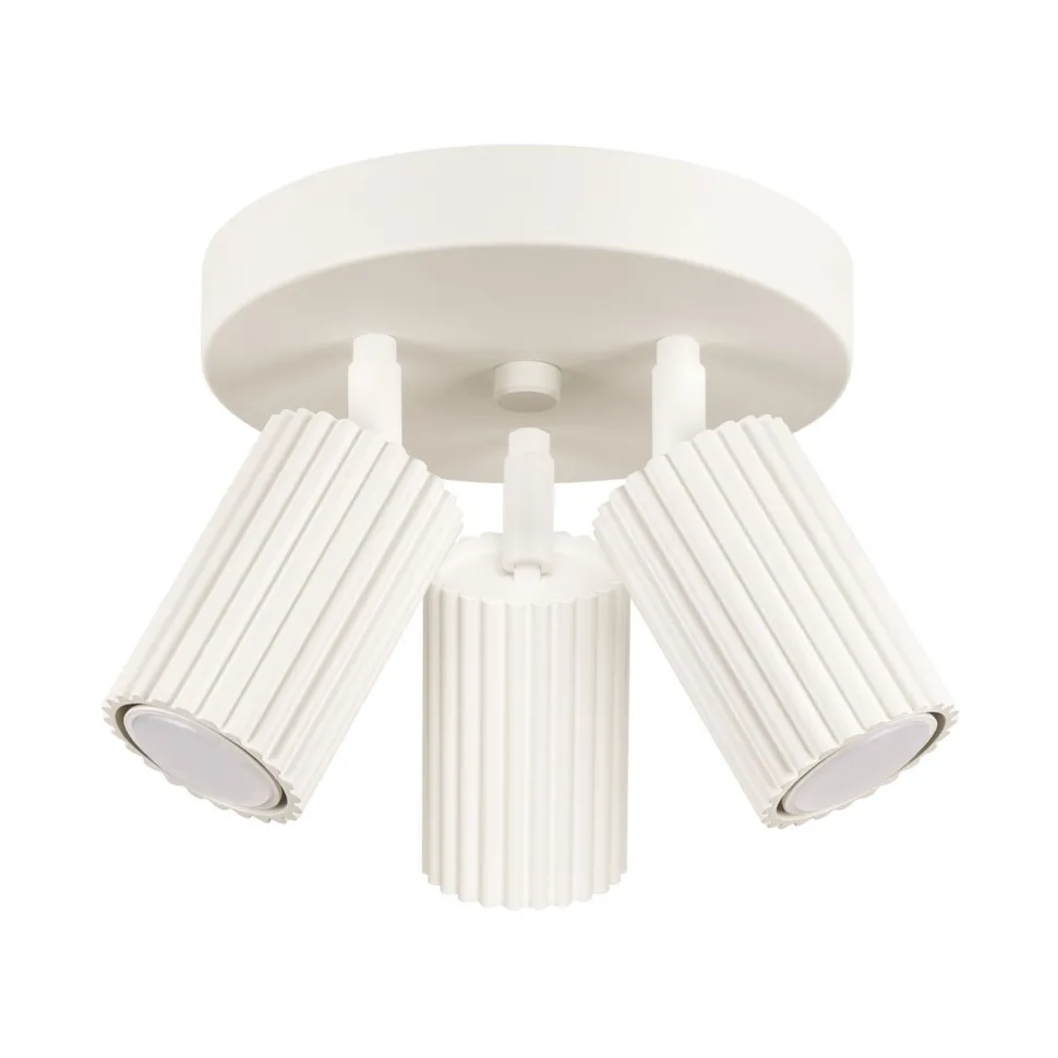 Deckenlampe Modern in Creme Ø 19,5 cm schwenkbar 3x GU10 Alu