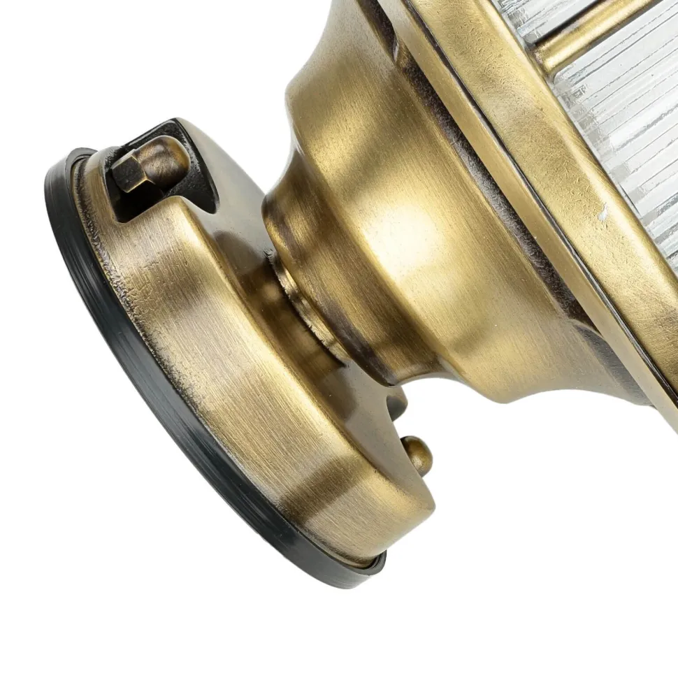 Deckenlampe Outdoor Echt-Messing Glas IP54 Maritim