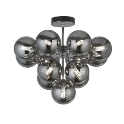 Deckenlampe Rauchglas Ø 41 cm 13x G9 Grau Chrom CARTER