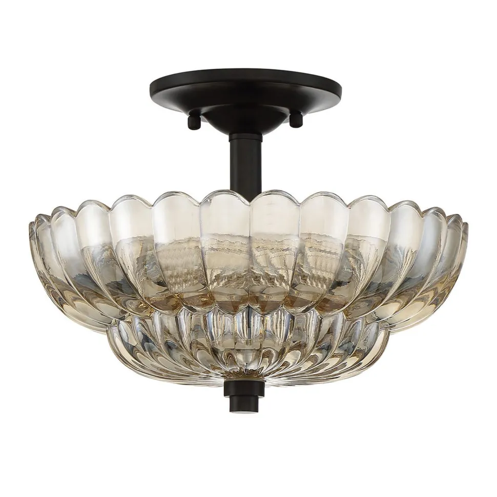 Deckenlampe Rauchglas D: 29,7 cm E14 3-flammig