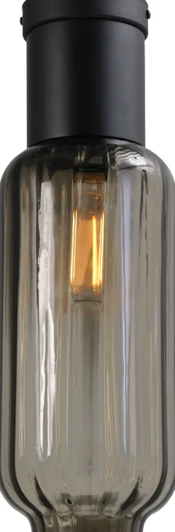 Deckenlampe Rauchglas Metall E27 Ø 15 cm ELYA