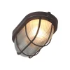 Deckenlampe Riffelglas Metall Braun L:21 cm Industrie