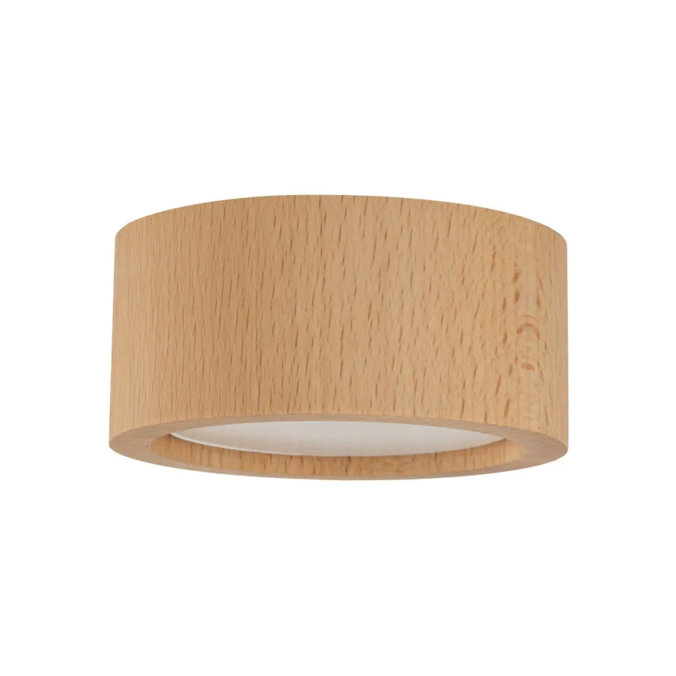 Deckenlampe rund Ø 9,5 cm H: 4,5 cm Aufputz GX53 Holz