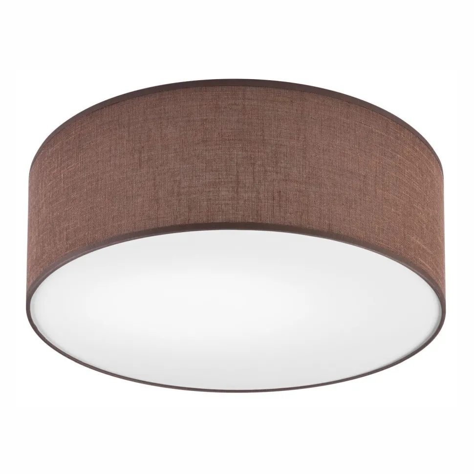 Deckenlampe rund Ø 35 cm Modern Stoff blendarm Braun für E27