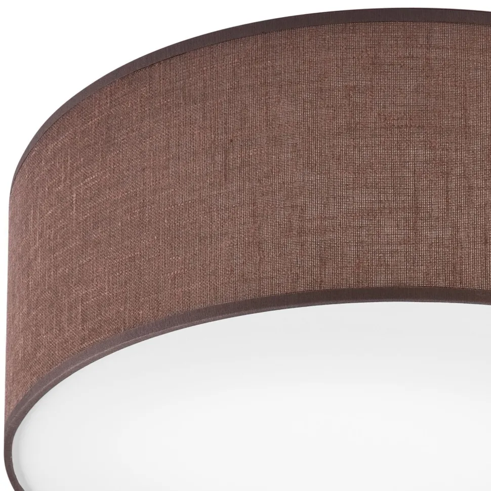 Deckenlampe rund Ø 35 cm Modern Stoff blendarm Braun für E27