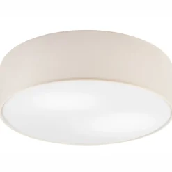 Deckenlampe rund Ø 45 cm Modern Stoffschirm Creme 2x E27