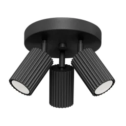 Deckenlampe rund 3-flammig GU10 Schwarz Ø 19,5 cm klein Modern