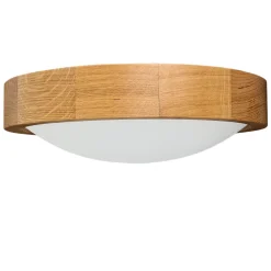 Deckenlampe rund Holz Glas Schirm Ø27cm Wohnzimmer