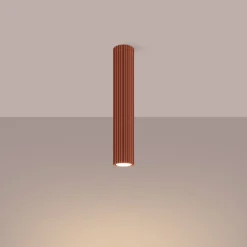 Deckenlampe schmal Ø 6,5 cm H: 40 cm Rot Modern Aluminium