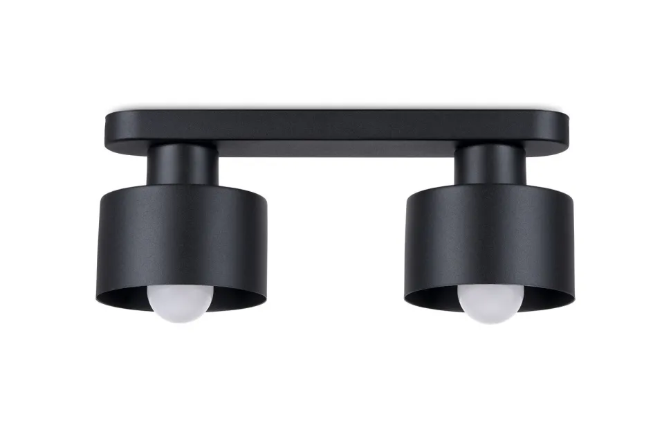 Deckenlampe Schwarz 34 cm lang Metall 2-flammig E27