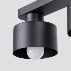 Deckenlampe Schwarz 34 cm lang Metall 2-flammig E27