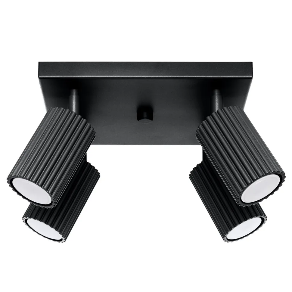 Deckenlampe Schwarz B: 25 cm klein schwenkbar 4-flammig GU10