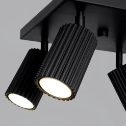 Deckenlampe Schwarz B: 25 cm klein schwenkbar 4-flammig GU10