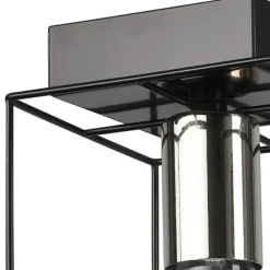 Deckenlampe Schwarz Chrom 2-flammig E27 Metall Modern