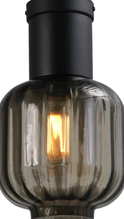 Deckenlampe Schwarz Glas Metall Ø 20 cm E27 Wohnzimmer