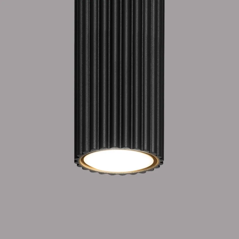Deckenlampe Schwarz GU10 H: 60 cm Ø 6,5 cm schmal Aufputz