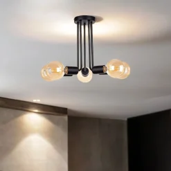 Deckenlampe Schwarz Retro E27 5-flammig dekorativ