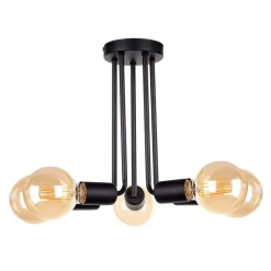 Deckenlampe Schwarz Retro E27 5-flammig dekorativ