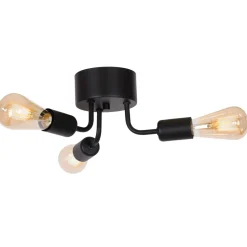 Deckenlampe Schwarz Retro Design Metall 3 flammig