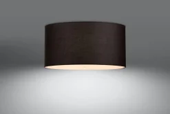 Deckenlampe Schwarz rund Ø 50 cm Stoff Glas 5x E27