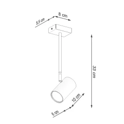 Deckenlampe Schwarz schwenkbar Metall GU10 H: 33 cm