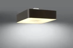 Deckenlampe Schwarz Stoff Glas quadratisch B: 55 cm