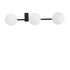 Deckenlampe Schwarz Weiß 67 cm lang 3-flammig G9 Glas