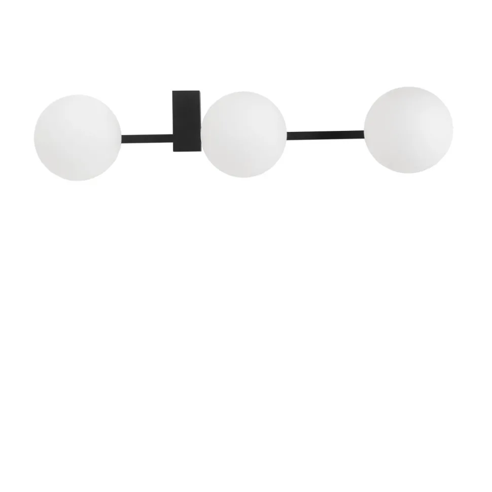 Deckenlampe Schwarz Weiß 67 cm lang 3-flammig G9 Glas