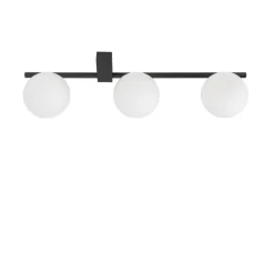 Deckenlampe Schwarz Weiß 67 cm lang 3-flammig G9 Glas